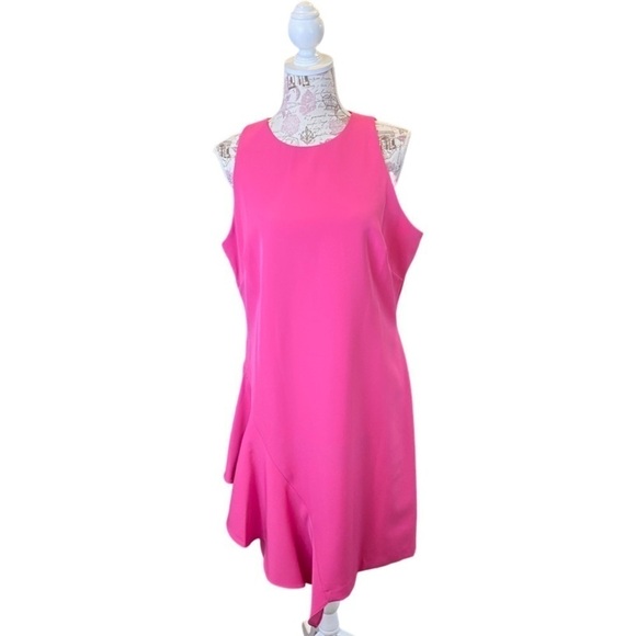 julia jordan Dresses & Skirts - Julia Jordan Asymmetrical Ruffle A-Line Fuchsia Sleeveless Dress Size 16